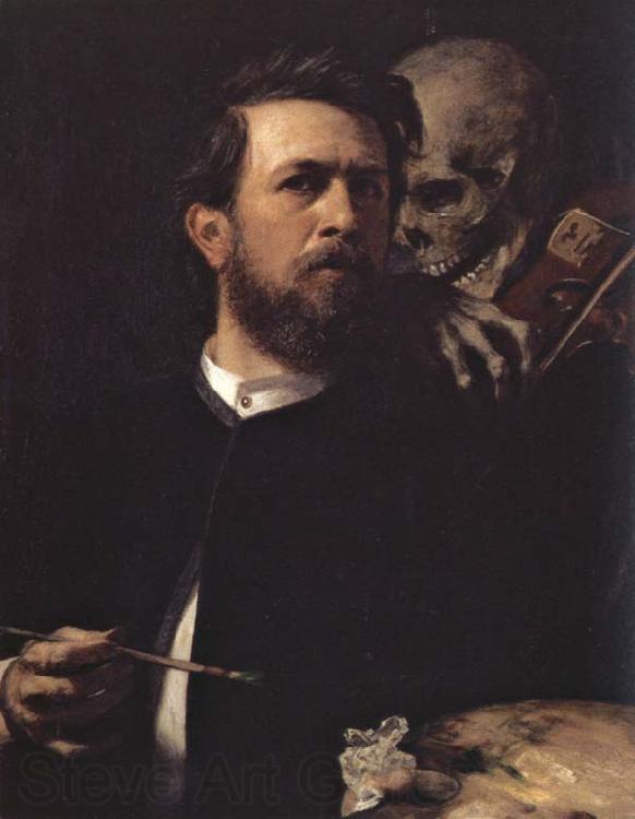 Arnold Bocklin Self-Portrait with Death Playing the Violin Spain oil painting art